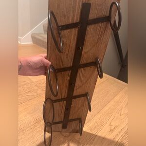 Rustic Wooden Wall-Mounted Wine Rack